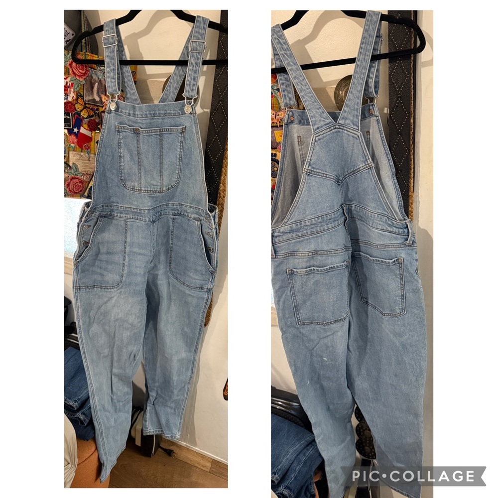 Old Navy Light Blue Denim Overalls size 14